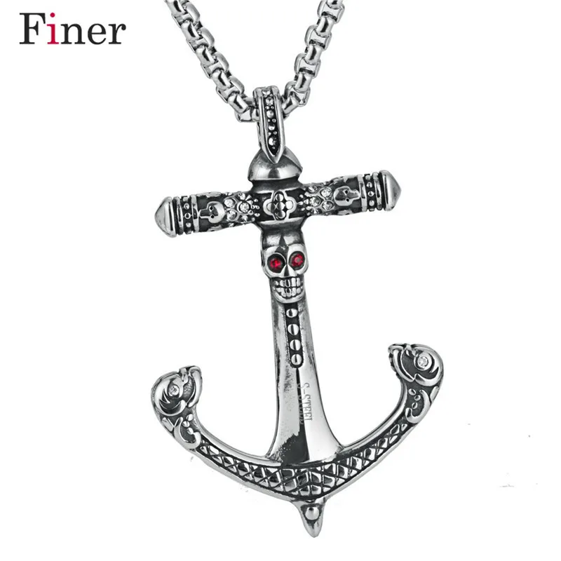 Fashion Titanium Stainless Steel Vintage Steampunk Skull Exquiste Boat Anchor Gothic Punk Cross Pendant Men Necklaces
Fashion Titanium Stainless Steel Vintage Steampunk Skull Exquiste Boat Anchor Gothic Punk Cross Pendant Men Necklaces