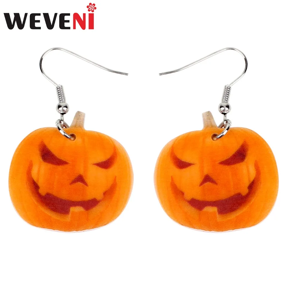 WEVENI Acrylic Halloween Smile Pumpkin Earrings Big Long Dangle Drop Fashion Novelty Jewelry For Women Girl Teens Gift Wholesale
WEVENI Acrylic Halloween Smile Pumpkin Earrings Big Long Dangle Drop Fashion Novelty Jewelry For Women Girl Teens Gift Wholesale