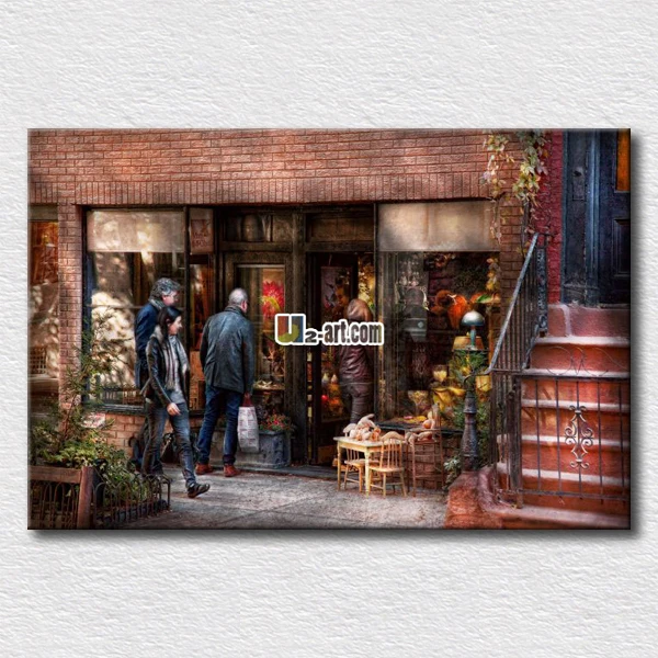 Small shop oil painting realistic picture canvas prints town scenery pictures hang on the study room wall
Small shop oil painting realistic picture canvas prints town scenery pictures hang on the study room wall