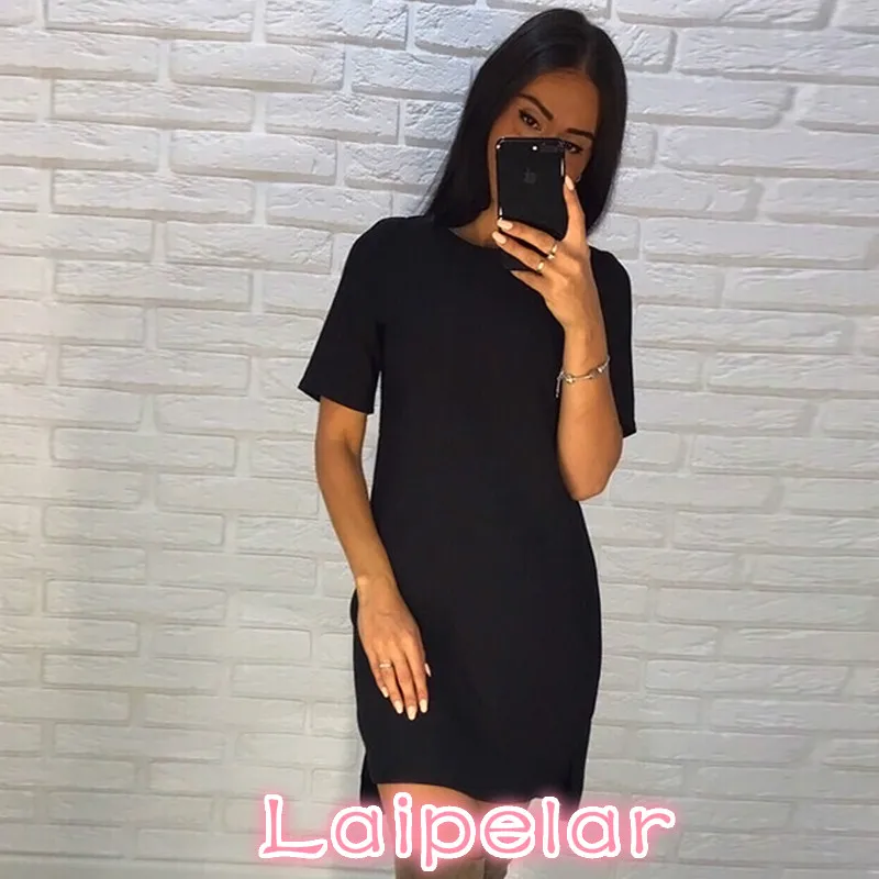 Summer Dress 2018 Women Casual O-Neck Loose Dress Green Black Blue Short Sleeve Beach Mini T Shirt Dresses Plus Size
Summer Dress 2018 Women Casual O-Neck Loose Dress Green Black Blue Short Sleeve Beach Mini T Shirt Dresses Plus Size