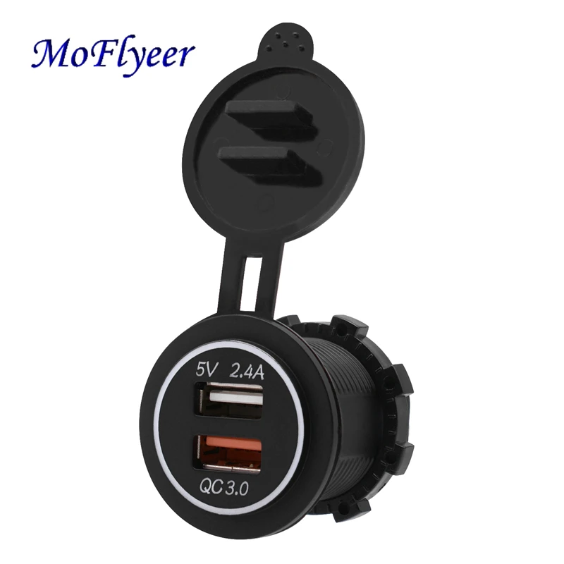 MoFlyeer New Motorcycle RV Super Fast Charge QC 3.0 Dual USB Auto ATV Phone Charger Waterproof Boat Yacht Tablet GPS Quick Charg
MoFlyeer New Motorcycle RV Super Fast Charge QC 3.0 Dual USB Auto ATV Phone Charger Waterproof Boat Yacht Tablet GPS Quick Charg