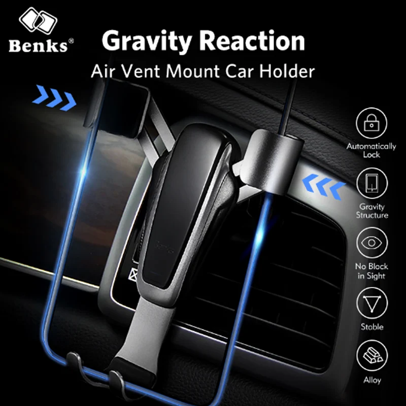 Benks Gravity Reaction Phone Car Holder Stand Air Vent Mount Bracket For Samsung iphone X 8 Xiaomi GPS Mobile Auto Support Stand
Benks Gravity Reaction Phone Car Holder Stand Air Vent Mount Bracket For Samsung iphone X 8 Xiaomi GPS Mobile Auto Support Stand