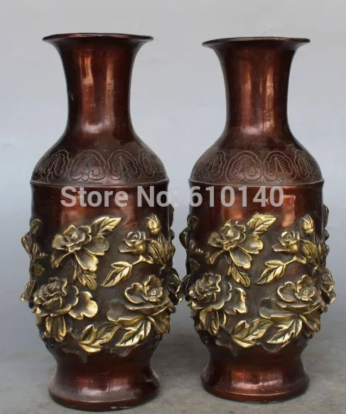 K@@AA@ 10" Marked Chinese Bronze Flower Waterlily Lotus Butterfly Vase Pair Statue
K@@AA@ 10" Marked Chinese Bronze Flower Waterlily Lotus Butterfly Vase Pair Statue