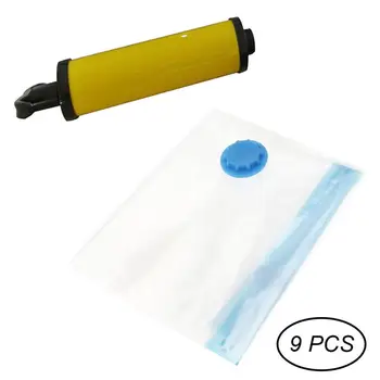 9pcs Vacuum Storage Bags with Manual Air Pump Reusable Space Saver Packing Sacks Rolling Compression for Clothes Beddings
9pcs Vacuum Storage Bags with Manual Air Pump Reusable Space Saver Packing Sacks Rolling Compression for Clothes Beddings