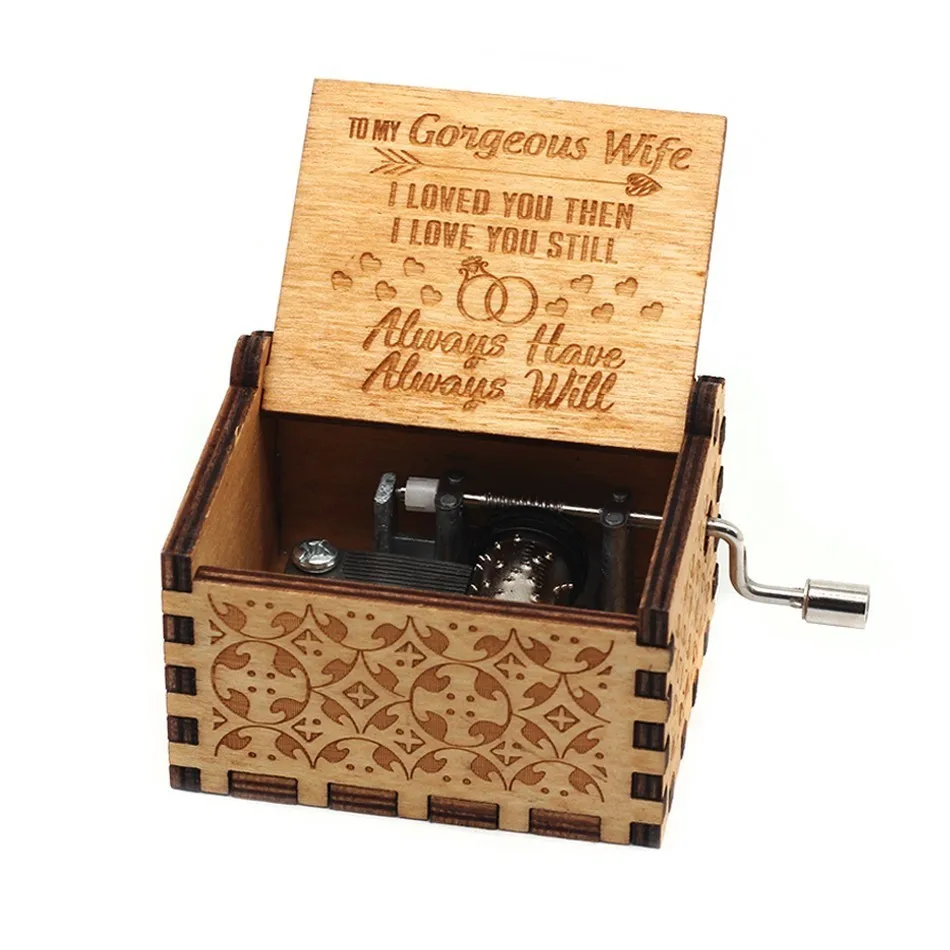 Wholesale Antique Carved Wooden Hand Crank TO MY Goigeous Wife LOVE MOM Music Box Christmas Gift Birthday Gift Game of Thrones
Wholesale Antique Carved Wooden Hand Crank TO MY Goigeous Wife LOVE MOM Music Box Christmas Gift Birthday Gift Game of Thrones
