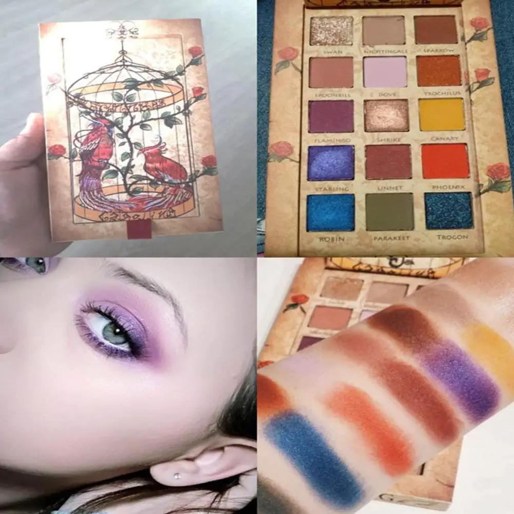 15 Colors Shimmer Eyeshadow Palette Matte Glitter Caged Bird Eye Shadow Long-Lasting Waterproof 
15 Colors Shimmer Eyeshadow Palette Matte Glitter Caged Bird Eye Shadow Long-Lasting Waterproof