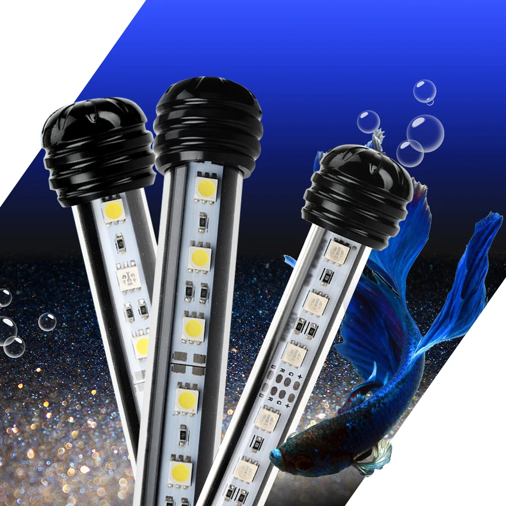 

Waterproof LED Aquarium Lights Fish Tank Light Bar Blue/White 18/28/38/48CM Submersible Underwater Clip Lamp Aquatic Decor UK