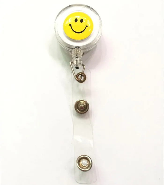 New Arrival 1pcs White Color Smiling Face Retractable Reel With Belt Clip Nurse Student ID Name Badge Identity Card Holder
New Arrival 1pcs White Color Smiling Face Retractable Reel With Belt Clip Nurse Student ID Name Badge Identity Card Holder
