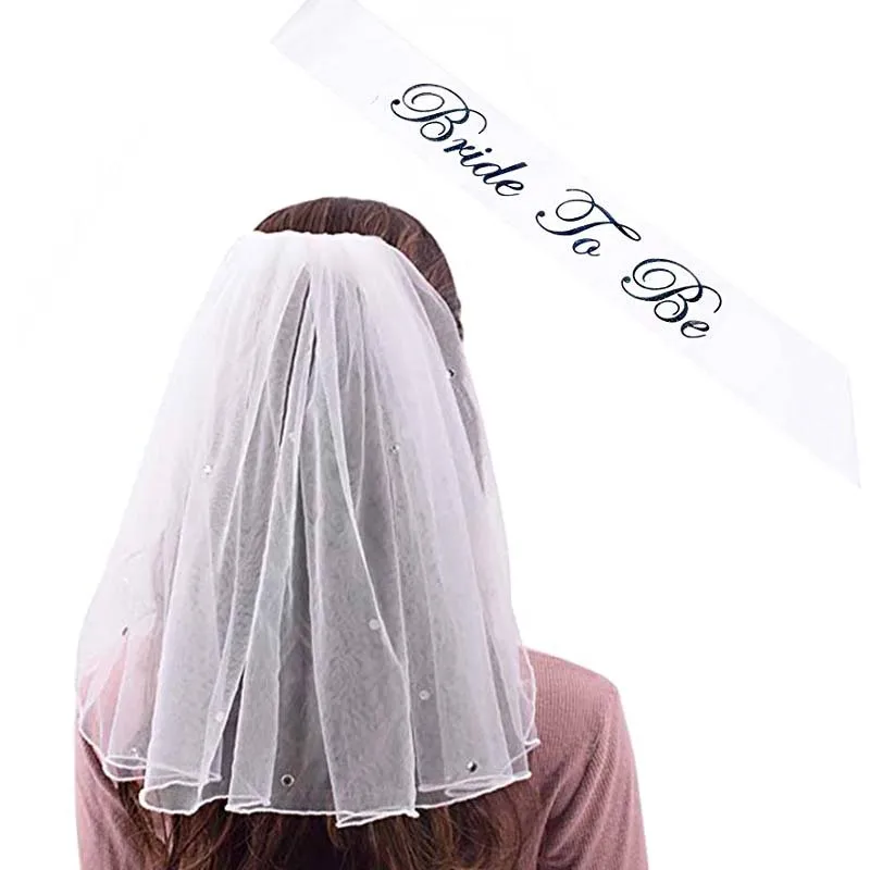 1 set Bridal Shower Wedding short white Veil Bride To Be sash for Bachelorette Hen Night girls Party Decoration Favor accessory
1 set Bridal Shower Wedding short white Veil Bride To Be sash for Bachelorette Hen Night girls Party Decoration Favor accessory