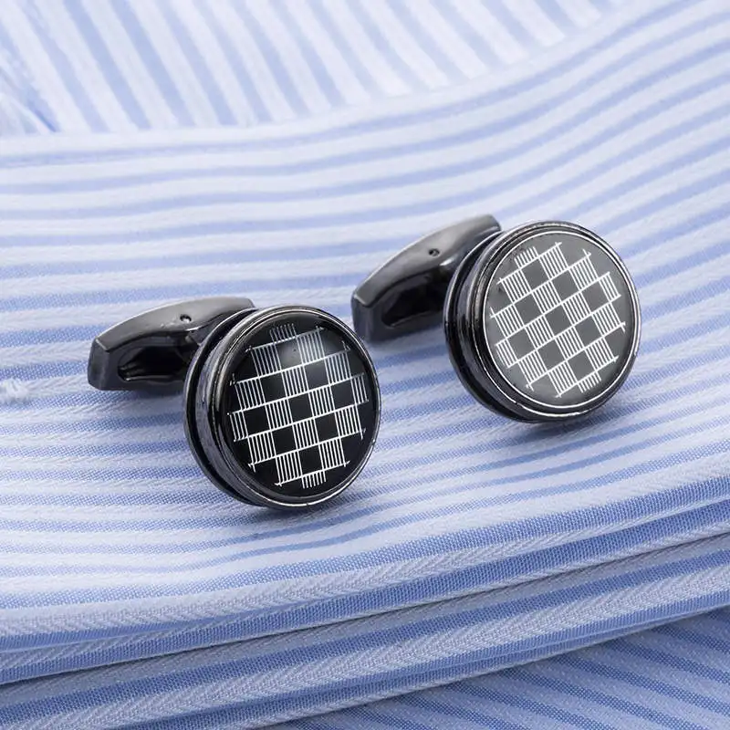 New Style Fashion Black Wedding Cufflink Round Men's Cuff links 2017 Fashion Gift French Shirt Checked Cufflink
New Style Fashion Black Wedding Cufflink Round Men's Cuff links 2017 Fashion Gift French Shirt Checked Cufflink