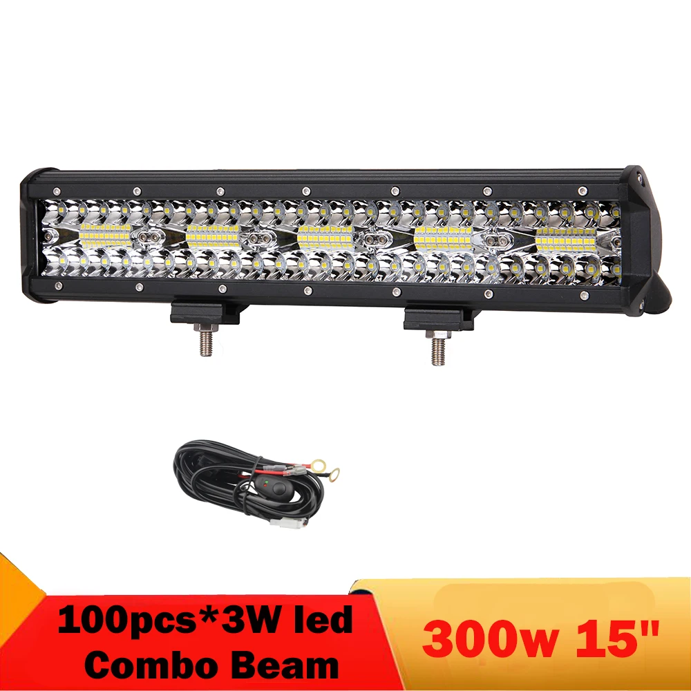 15 Inch 300W Combo LED Bar 12v 24v Work Light Bar Car Driving Fog Light for Jeep Off Road 4WD 4x4 Truck SUV ATV Tractor Boat UTE
15 Inch 300W Combo LED Bar 12v 24v Work Light Bar Car Driving Fog Light for Jeep Off Road 4WD 4x4 Truck SUV ATV Tractor Boat UTE