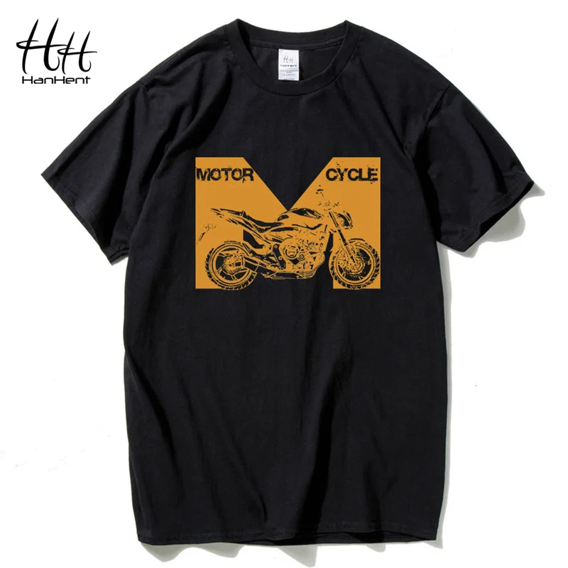 HanHent мужские футболки Мотоцикл Круглый вырез для мужчин футболка мужская мода