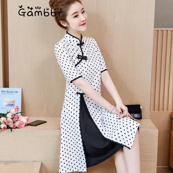 Elegant Vintage White Polka Dot Improved Cheongsam Chinese Dress Qipao Party Traditional Dress Daily Girl Qi Pao 2019 Summer
Elegant Vintage White Polka Dot Improved Cheongsam Chinese Dress Qipao Party Traditional Dress Daily Girl Qi Pao 2019 Summer