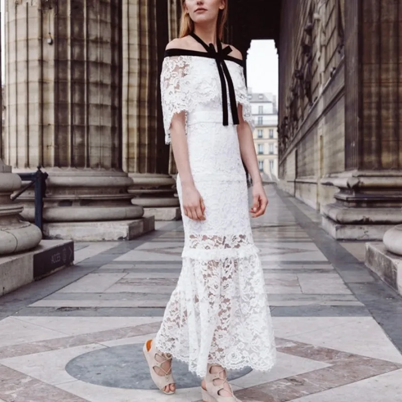 Slash Neck Lace Halter Bohemian Package Hip Fishtail Dress Womens 2019 Sleeveless Self Portrait Long Vestidos Femme Dress
Slash Neck Lace Halter Bohemian Package Hip Fishtail Dress Womens 2019 Sleeveless Self Portrait Long Vestidos Femme Dress