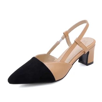 Tide 2019 spring and summer fashion thick with color matching pointed head with size code 30-38 Baotou sandals female
Tide 2019 spring and summer fashion thick with color matching pointed head with size code 30-38 Baotou sandals female