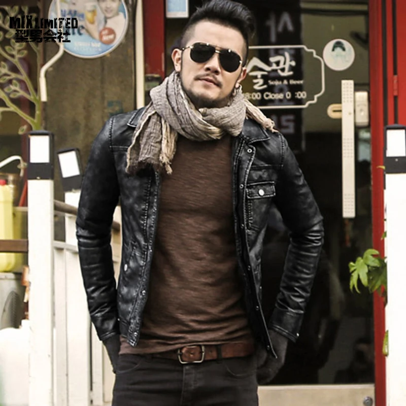 New leather jacket men brand vintage Old color washing Mens Short slim PU leather jacket men motorcycle bikers jacket slim F2039
New leather jacket men brand vintage Old color washing Mens Short slim PU leather jacket men motorcycle bikers jacket slim F2039