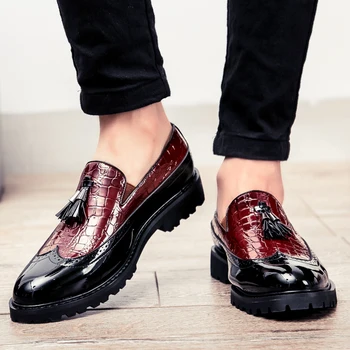 GOODRSSON Pointed Toe Men Casual Leather Shoes Color Joining Together Design Shiny Tassel Accessories Flats Male Leather Shoes
GOODRSSON Pointed Toe Men Casual Leather Shoes Color Joining Together Design Shiny Tassel Accessories Flats Male Leather Shoes