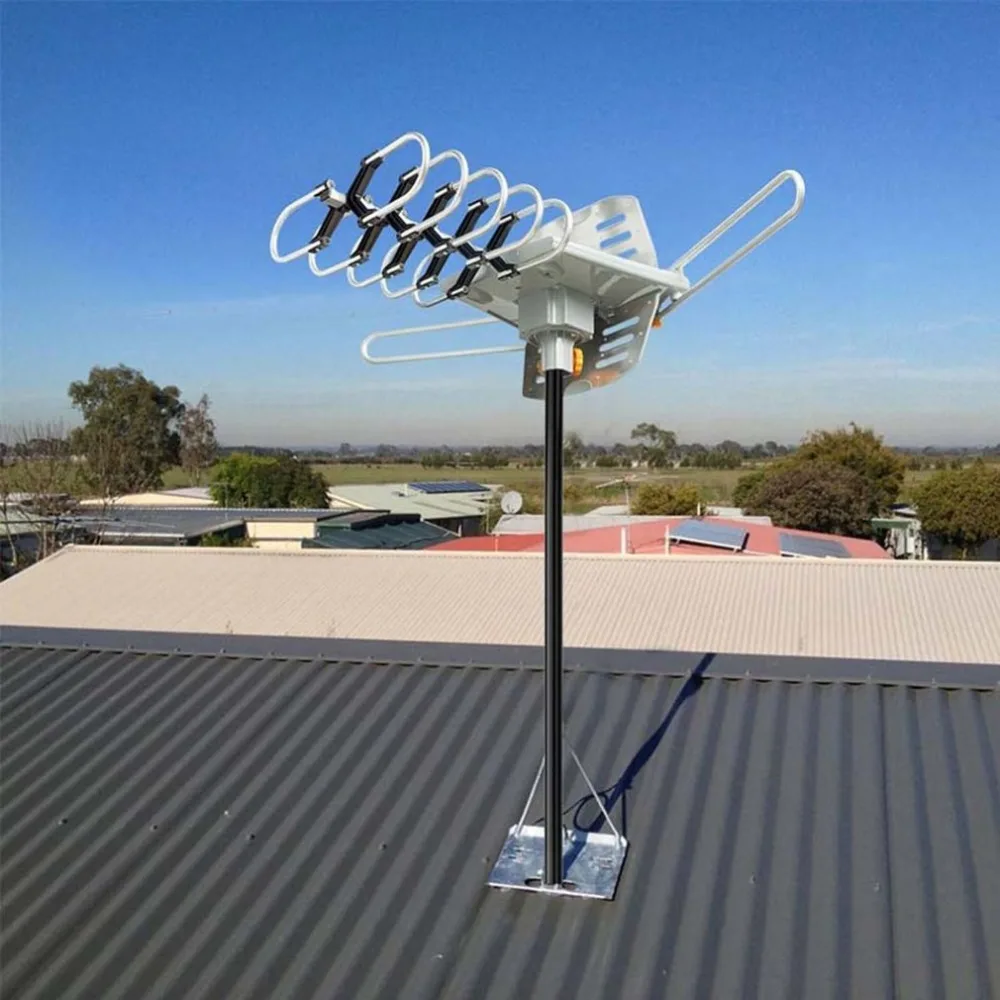 Free HDTV 1080P 150 Miles Outdoor TV Antenna Motorized Amplified Device 36dBi High Gain VHF UHF FM Aerial Signal Booster
Free HDTV 1080P 150 Miles Outdoor TV Antenna Motorized Amplified Device 36dBi High Gain VHF UHF FM Aerial Signal Booster