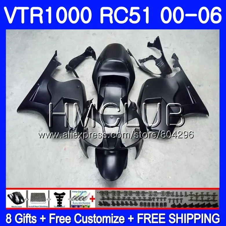 Fairing For HONDA VTR1000 2000 2001 2002 2003 2004 2005 2006 80HM.6 RTV1000 VTR 1000 Matte black RC51 SP1 SP2 01 02 03 04 05 06 
Fairing For HONDA VTR1000 2000 2001 2002 2003 2004 2005 2006 80HM.6 RTV1000 VTR 1000 Matte black RC51 SP1 SP2 01 02 03 04 05 06