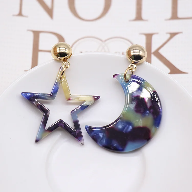 Moon Earrings Star Earrings Asymmetry Acrylic Korean Trendy Fashion Minimalist Stud Hypoallergenic Jewelry for Women Ladies
Moon Earrings Star Earrings Asymmetry Acrylic Korean Trendy Fashion Minimalist Stud Hypoallergenic Jewelry for Women Ladies