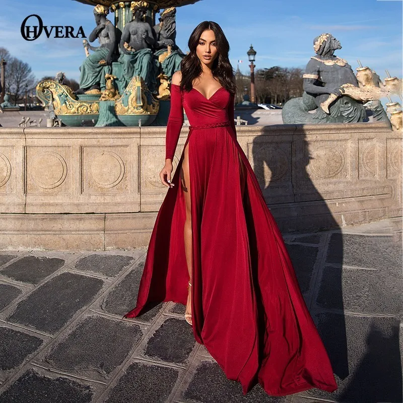 Ohvera Sashes Off Shoulder Long Maxi Dress Women Wrap High Split Sexy Party Dresses Elegant Red Black Autumn Dress 2018 Vestidos
Ohvera Sashes Off Shoulder Long Maxi Dress Women Wrap High Split Sexy Party Dresses Elegant Red Black Autumn Dress 2018 Vestidos