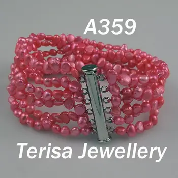 New Free Shipping A359#, AA.New Dark Pink Natural Fresh Water Pearl Bracelet.Size:5-6mm.Length:7.5inch.6 Rows.Pearls Bracelet.
New Free Shipping A359#, AA.New Dark Pink Natural Fresh Water Pearl Bracelet.Size:5-6mm.Length:7.5inch.6 Rows.Pearls Bracelet.