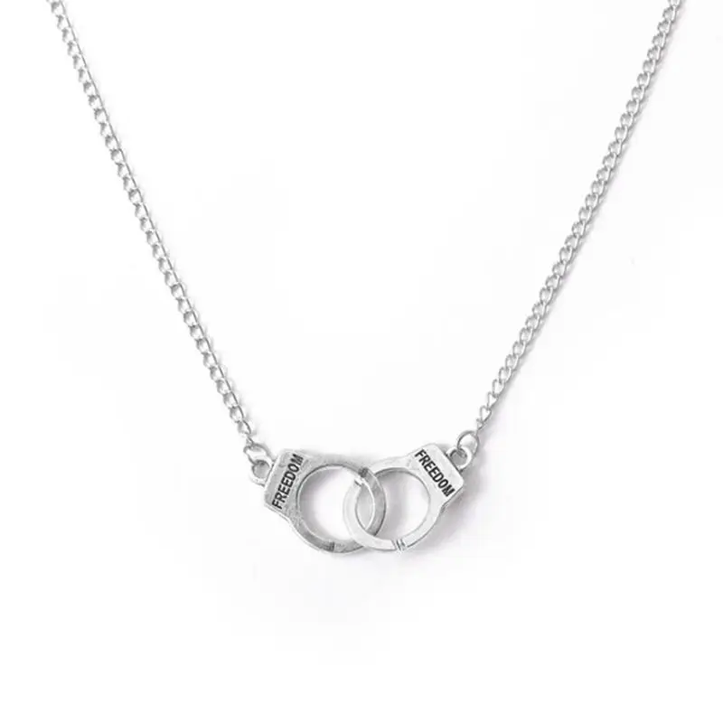 Handcuff Necklace Pendant Vintage Silver Steampunk Choker Lover's Collares Chain Necklace For Men Women Jewelry Friendship Gift
Handcuff Necklace Pendant Vintage Silver Steampunk Choker Lover's Collares Chain Necklace For Men Women Jewelry Friendship Gift