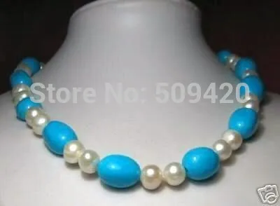 Free Shipping >> Charming White Akoya Cultured Pearl & Turquoise Necklace
Free Shipping >> Charming White Akoya Cultured Pearl & Turquoise Necklace