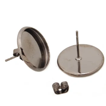 50 PCS Gun Black Brass Earrings Blanks, Metal Ear Stud fit 14 mm Round Cameo Cabochon DIY Jewelry Findings-C2697
50 PCS Gun Black Brass Earrings Blanks, Metal Ear Stud fit 14 mm Round Cameo Cabochon DIY Jewelry Findings-C2697