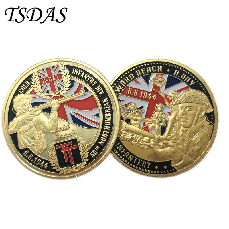 Cheap Custom Metal Coins BRITISH INFANTRY Coins Gold Plated, High Quality 6.6.1944 D.Day 24K Gold Plated Coin As Birthday Gifts
Cheap Custom Metal Coins BRITISH INFANTRY Coins Gold Plated, High Quality 6.6.1944 D.Day 24K Gold Plated Coin As Birthday Gifts
