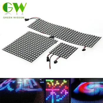 WS2812 RGB LED Panel Chip 5050 Full Color Display Board DC5V 8*8/16*16/8*32 64 256 LEDs Addressable Flexible Pixel Panel Screen
WS2812 RGB LED Panel Chip 5050 Full Color Display Board DC5V 8*8/16*16/8*32 64 256 LEDs Addressable Flexible Pixel Panel Screen