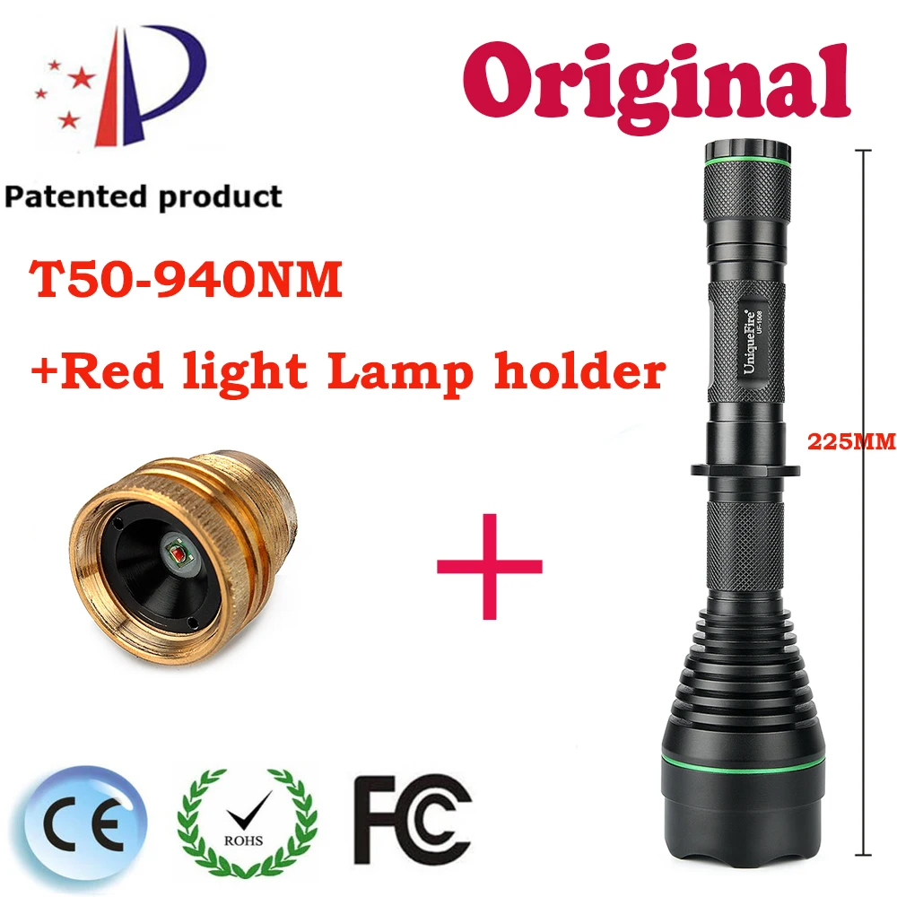 UniqueFire Flashlight UF-1508 T50 IR940nm led Light + XRE Red Light Lamp Holder Perfect for Hunting 3 Modes
UniqueFire Flashlight UF-1508 T50 IR940nm led Light + XRE Red Light Lamp Holder Perfect for Hunting 3 Modes