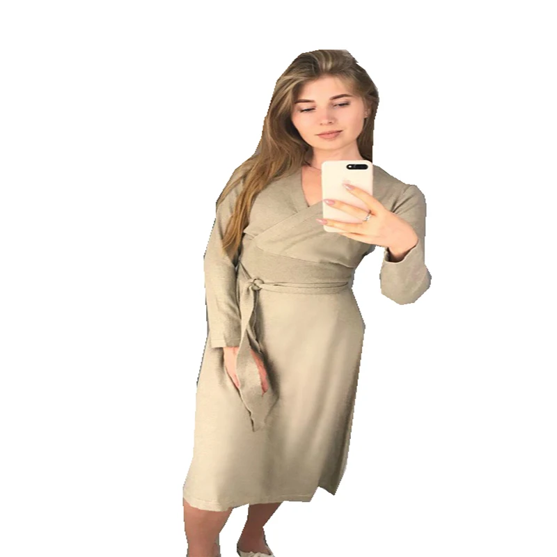 Spring-Autumn Women's Knitted Cashmere Dress Korean Fashionable Sexy High Waist Dress with Long Sleeves and V-Collar
Spring-Autumn Women's Knitted Cashmere Dress Korean Fashionable Sexy High Waist Dress with Long Sleeves and V-Collar