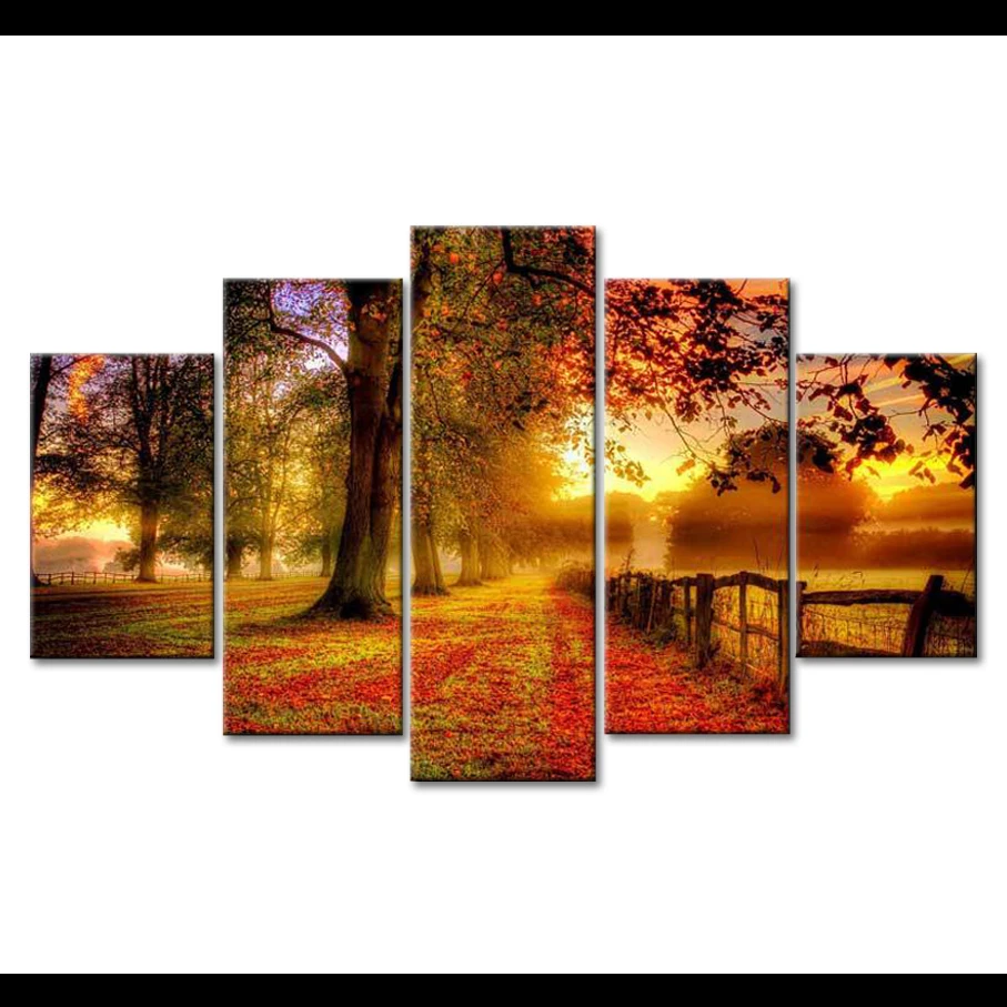 5 piece HD sunshine woods photo the setting sun at dusk painting printing wall art decoration poster image fabric print gift
5 piece HD sunshine woods photo the setting sun at dusk painting printing wall art decoration poster image fabric print gift