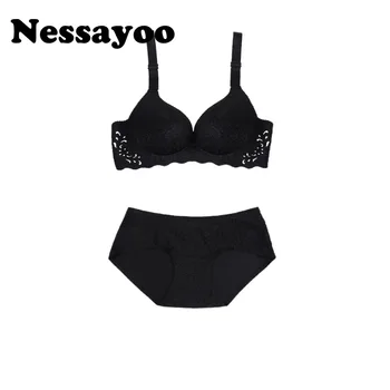 Nessayoo B C cup Seamless Bra Set for Women Underwear Red Black No rims Wireless push up bra and panties lingerie set small bust
Nessayoo B C cup Seamless Bra Set for Women Underwear Red Black No rims Wireless push up bra and panties lingerie set small bust