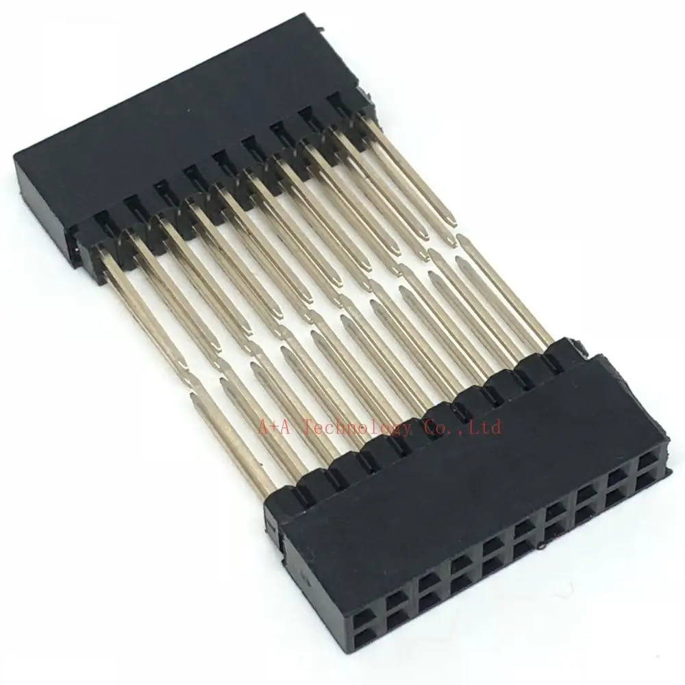 5PCS 2x10 PIN double Row Straight FEMALE PIN HEADER 2.54MM PITCH pin long 12MM Strip Connector Socket 210 20 PIN 2x10pin pc104
