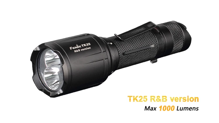 2017 new Fenix TK25R&B Cree XP-G2 S3 and XP-E2 LED 1000 lumens 18650 TK25 R&B flashlight
2017 new Fenix TK25R&B Cree XP-G2 S3 and XP-E2 LED 1000 lumens 18650 TK25 R&B flashlight