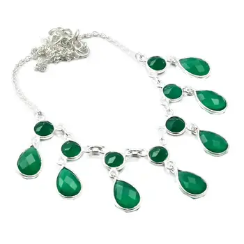 NiaoZaiFei YunZaiKan Nature Green Onyx Necklace 925 Sterling Silver, 43 cm, MHBNE0001
NiaoZaiFei YunZaiKan Nature Green Onyx Necklace 925 Sterling Silver, 43 cm, MHBNE0001
