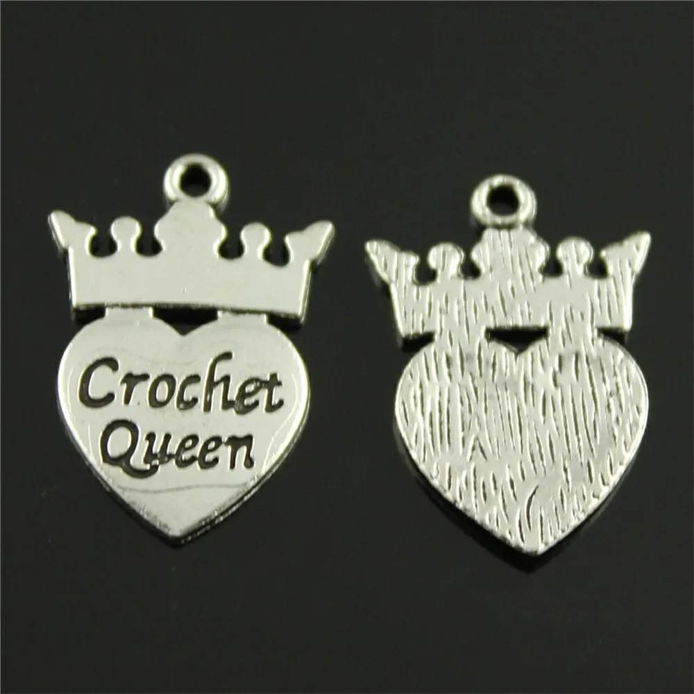 5pcs Crochet Queen Charm Antique Silver Color Crown Crochet Queen Charms Pendant Crochet Queen Pendant 18x25mm
5pcs Crochet Queen Charm Antique Silver Color Crown Crochet Queen Charms Pendant Crochet Queen Pendant 18x25mm