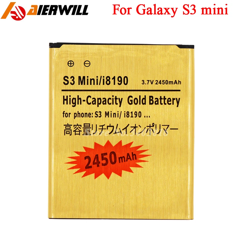 Фото I8190 батарея золотого цвета для Samsung Galaxy S3 Mini GT-i8190 ACE II 2 I8160 Аккумулятор 2450mAh |