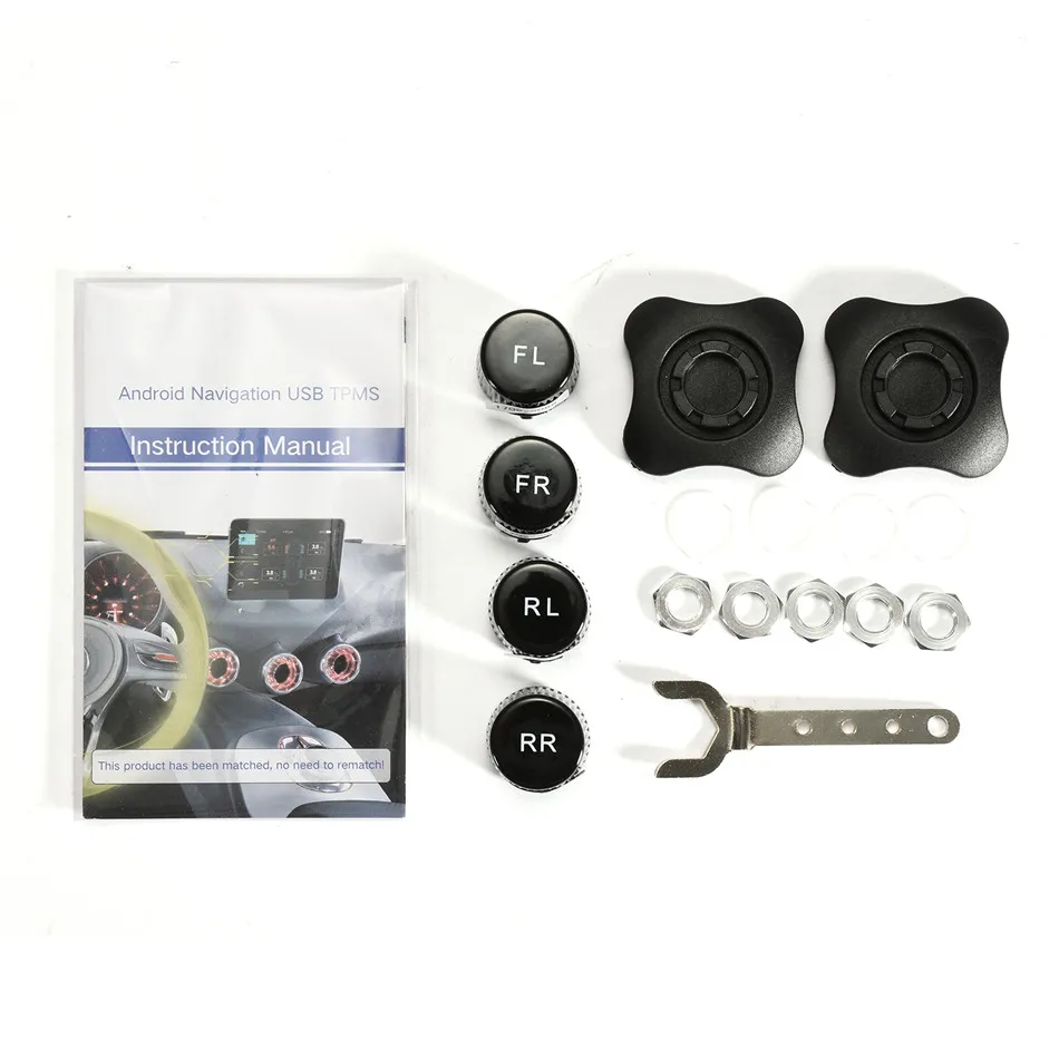 TPMS USB Tire Pressure Monitoring System For Android Car DVD Player 4 Sensors Alarm Tire Temperature Sell With Our Unit Only
TPMS USB Tire Pressure Monitoring System For Android Car DVD Player 4 Sensors Alarm Tire Temperature Sell With Our Unit Only