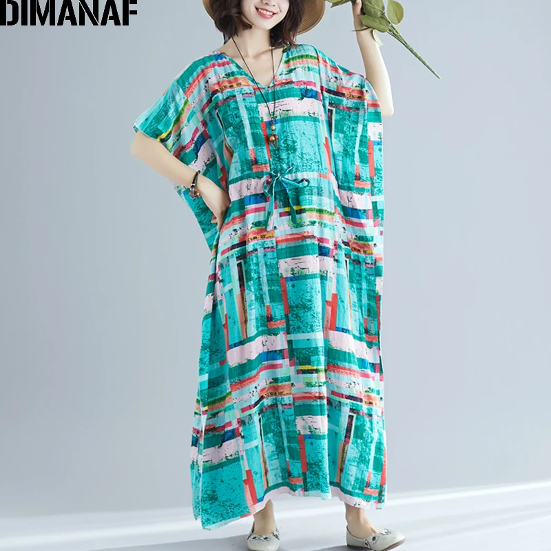 DIMANAF Plus Size Women Beach Dress Big Size Female Vestidos V-Neck Summer Sundress Loose Print Elegant Lady Maxi Dress Holiday 
DIMANAF Plus Size Women Beach Dress Big Size Female Vestidos V-Neck Summer Sundress Loose Print Elegant Lady Maxi Dress Holiday