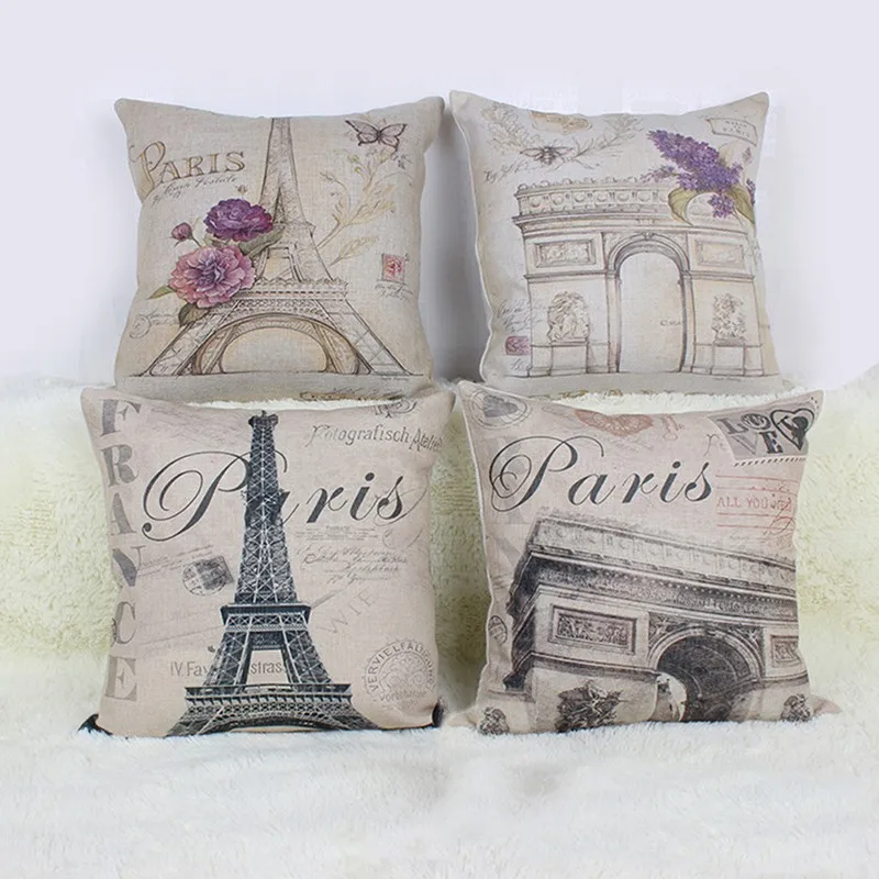 Fashion Pillow Cover PARIS Print Cotton Linen Square Vintage Throw Pillowcase Shell Cover Home Decro
Fashion Pillow Cover PARIS Print Cotton Linen Square Vintage Throw Pillowcase Shell Cover Home Decro