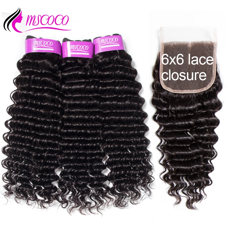 Mscoco Deep Wave Bundles With 6x6 Closure Brazilian Hair Weave 3 Bundles With Closure Remy Curly Human Hair Bundles With Closure
Mscoco Deep Wave Bundles With 6x6 Closure Brazilian Hair Weave 3 Bundles With Closure Remy Curly Human Hair Bundles With Closure