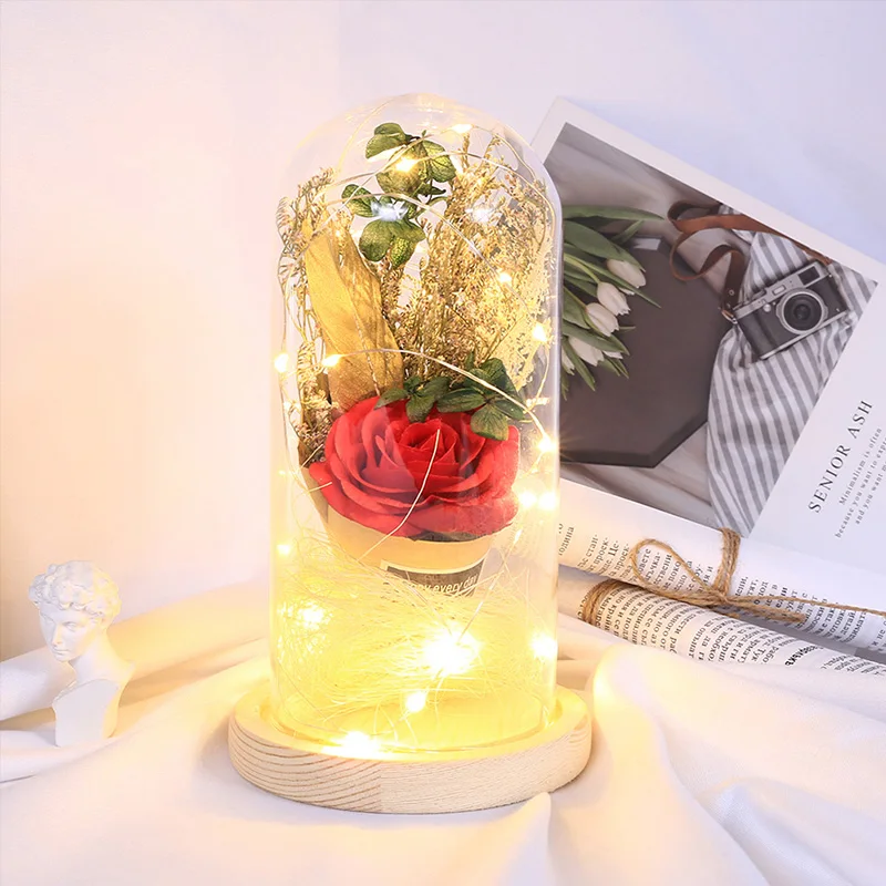 22cm Glass LED Light Artificial Rose Fake Flowers Valentines day gift Battery Powered Present Roses Artificial Flower Decoration
22cm Glass LED Light Artificial Rose Fake Flowers Valentines day gift Battery Powered Present Roses Artificial Flower Decoration