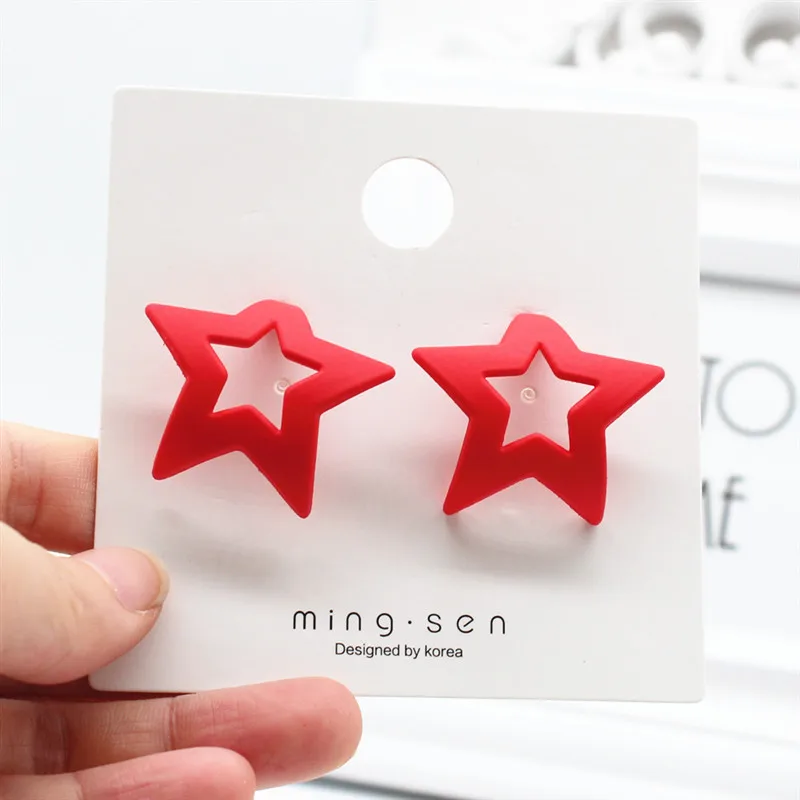 Korea New Design Fashion Modern Jewelry Sweet Acrylic Pentagram Earrings Colorful Beach Party Earrings for women
Korea New Design Fashion Modern Jewelry Sweet Acrylic Pentagram Earrings Colorful Beach Party Earrings for women