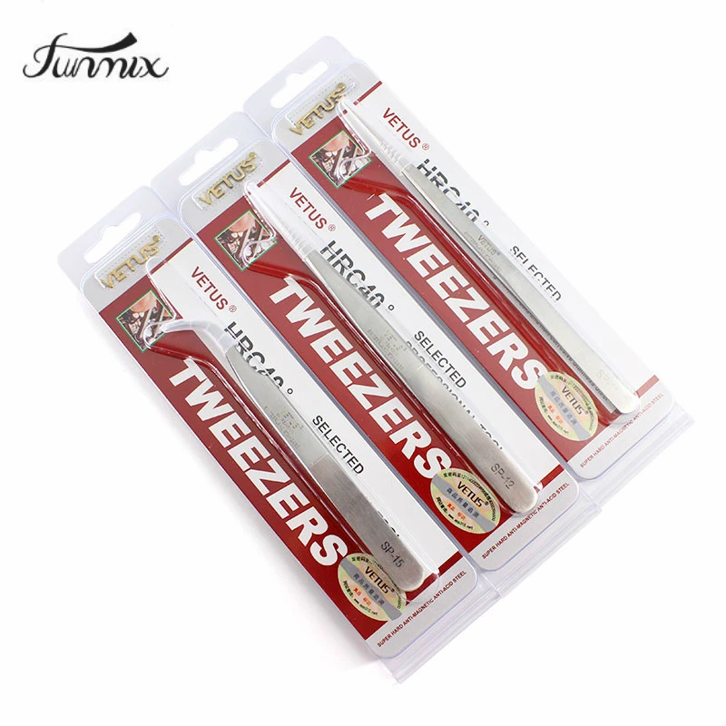 100% VETUS SP series eyelash tweezers Stainless Steel tweezers High Precision Accuracy Antistatic with Security labe
100% VETUS SP series eyelash tweezers Stainless Steel tweezers High Precision Accuracy Antistatic with Security labe