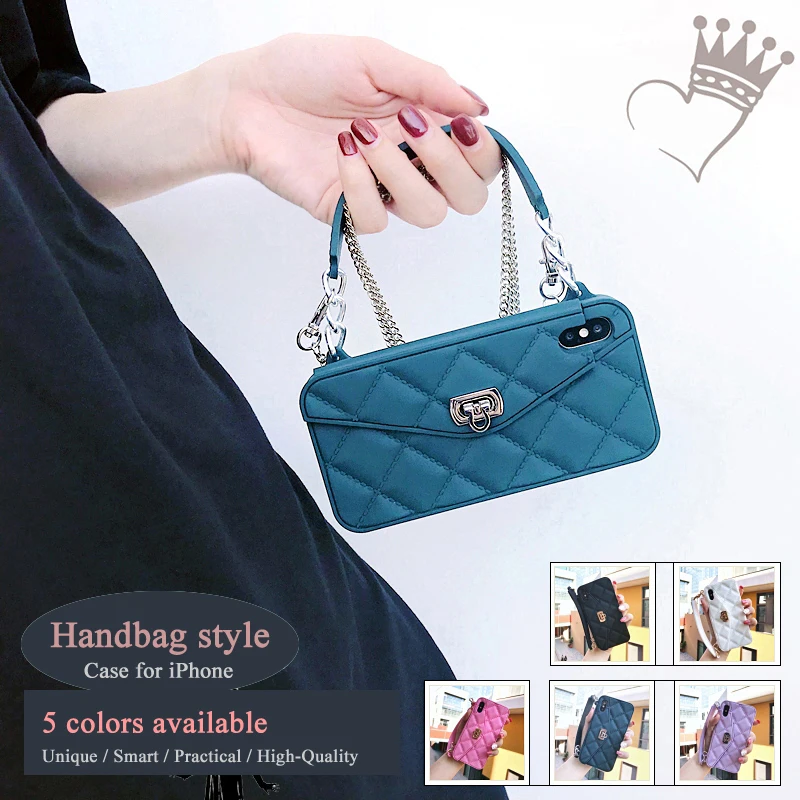 Handbag case for iPhone XS MAX card pocket wallet style cover for XR soft TPU phone shell for iPhone XS girl shoulder chain bag
Handbag case for iPhone XS MAX card pocket wallet style cover for XR soft TPU phone shell for iPhone XS girl shoulder chain bag