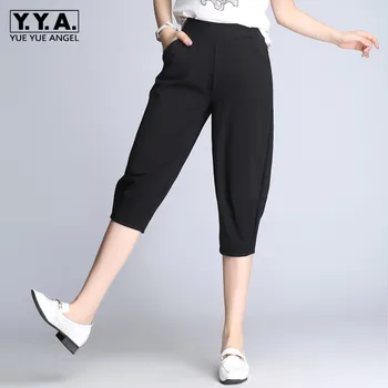 Summer Women Comfortable Calf Length Capri Plus Size 9XL Casual Streetwear Harem Pants White Elastic Waist Loose Jogging Pants
Summer Women Comfortable Calf Length Capri Plus Size 9XL Casual Streetwear Harem Pants White Elastic Waist Loose Jogging Pants