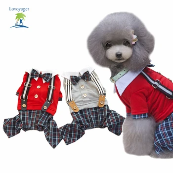 

Lovoyager Pet Dog Clothes Pet Dog Jumpsuit Polo Bow Tie Shirt Short Sleeve For Pet Dog Puppy